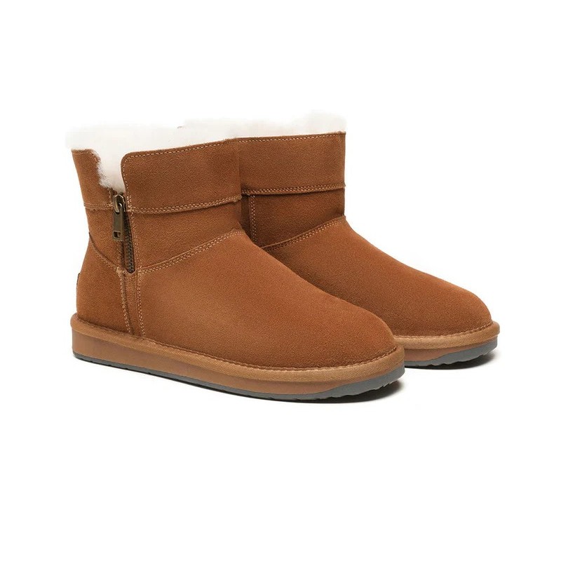 Ugg bottes femmes en peau de mouton laine zip cheville Malena