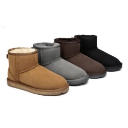 Ugg peau de mouton laine cheville Mini classique marron