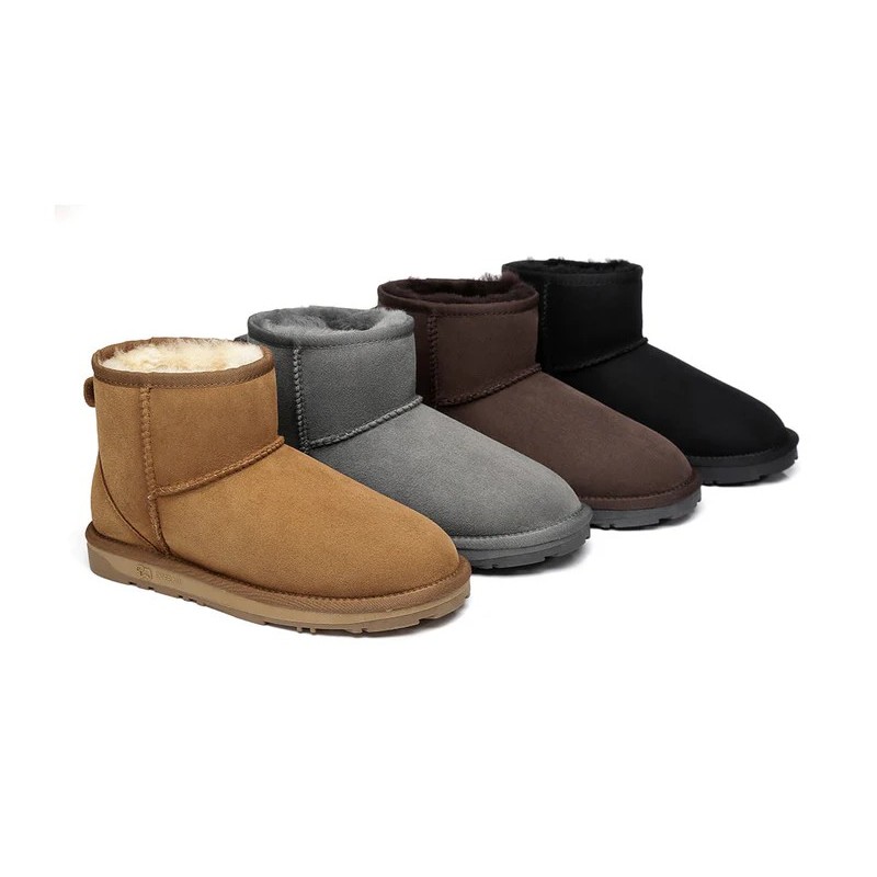 Ugg peau de mouton laine cheville Mini classique marron