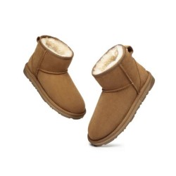 Ugg peau de mouton laine cheville Mini classique marron