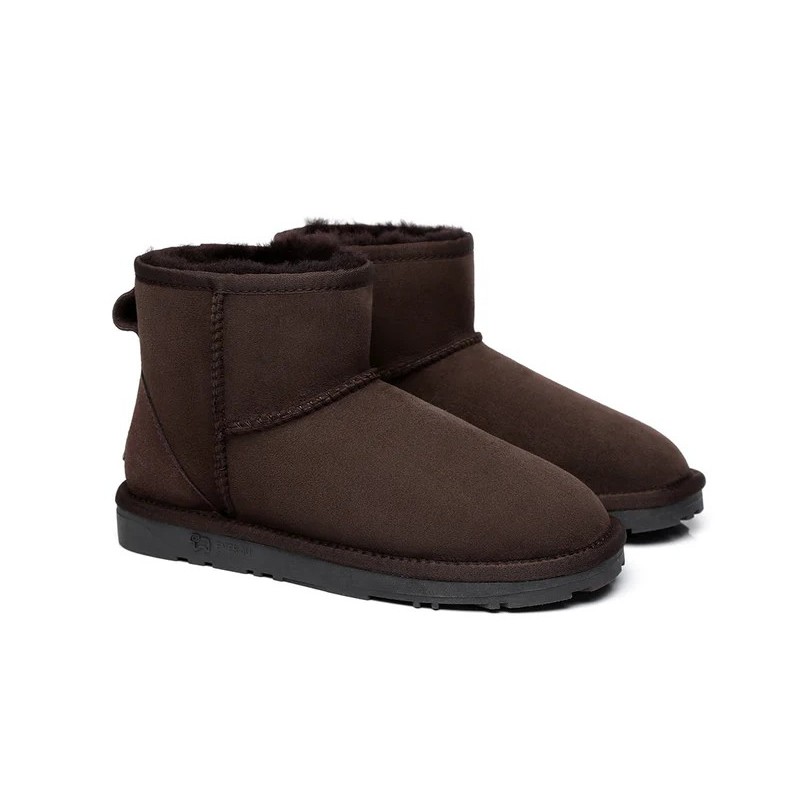 Ugg peau de mouton laine cheville Mini classique chocolat