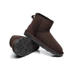 Ugg peau de mouton laine cheville Mini classique chocolat