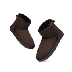 Ugg peau de mouton laine cheville Mini classique chocolat