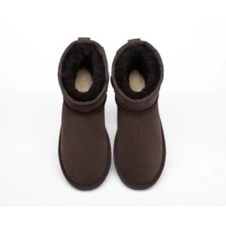 Ugg peau de mouton laine cheville Mini classique chocolat