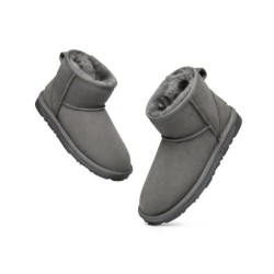 Ugg peau de mouton laine cheville Mini classique gris