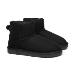 Ugg peau de mouton laine cheville Mini classique Noir
