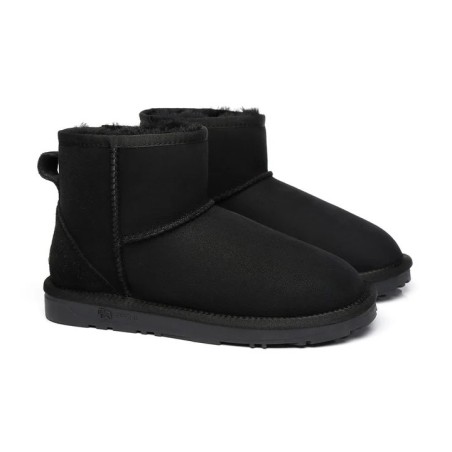 Ugg peau de mouton laine cheville Mini classique Noir