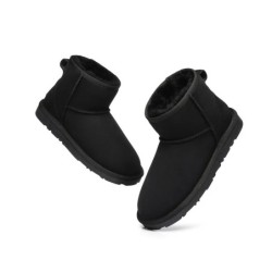 Ugg peau de mouton laine cheville Mini classique Noir