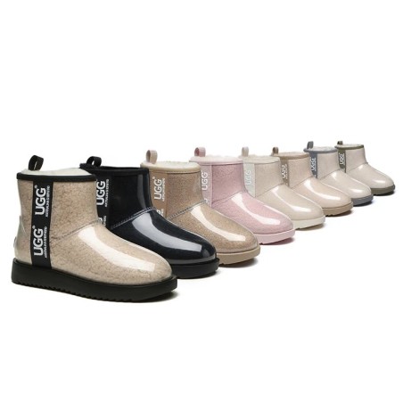 Ugg bottes transparent imperméable revêtement en laine classique Crème
