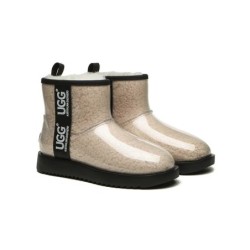 Ugg bottes transparent imperméable revêtement en laine classique Crème