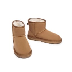 Ugg bottes agneau laine cheville Mini classique en daim Châtaigne