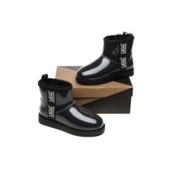 Ugg bottes transparent imperméable revêtement en laine classique noir