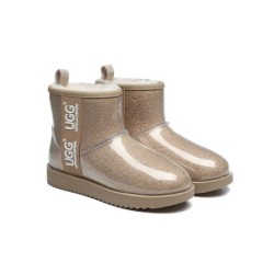 Ugg bottes transparent imperméable revêtement en laine classique marron