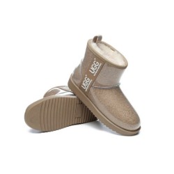 Ugg bottes transparent imperméable revêtement en laine classique marron
