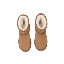 Ugg bottes agneau laine cheville Mini classique en daim Châtaigne