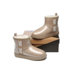 Ugg bottes transparent imperméable revêtement en laine classique marron