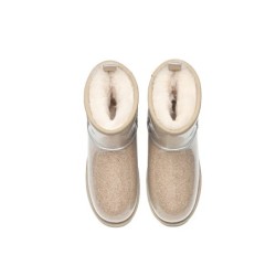 Ugg bottes transparent imperméable revêtement en laine classique marron