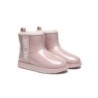 Ugg bottes transparent imperméable revêtement en laine classique rose