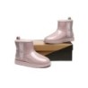 Ugg bottes transparent imperméable revêtement en laine classique rose