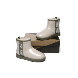 Ugg bottes transparent imperméable revêtement en laine classique crème / caribou