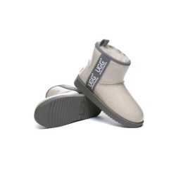 Ugg bottes transparent imperméable revêtement en laine classique crème grise