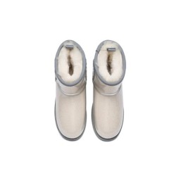 Ugg bottes transparent imperméable revêtement en laine classique crème grise