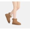 Ugg bottes agneau laine cheville Mini classique en daim Châtaigne