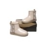 Ugg bottes transparent imperméable revêtement en laine classique crème marron
