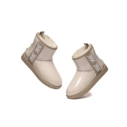 Ugg bottes transparent imperméable revêtement en laine classique crème marron