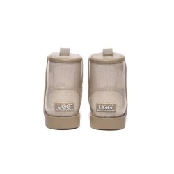 Ugg bottes transparent imperméable revêtement en laine classique crème marron