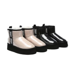 Ugg bottes imperméable en laine enduite plate forme classique crème