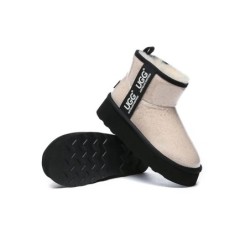 Ugg bottes imperméable en laine enduite plate forme classique crème