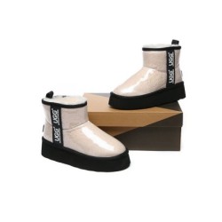 Ugg bottes imperméable en laine enduite plate forme classique crème
