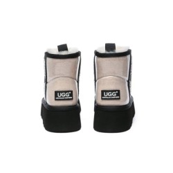 Ugg bottes imperméable en laine enduite plate forme classique crème