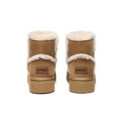 Ugg bottes en peau de mouton laine laine doublée plateforme cheville marron