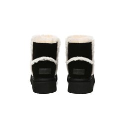 Ugg bottes en peau de mouton laine laine doublée plateforme cheville noir