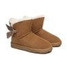 Ugg bottes à nœud unique en laine de mouton pour femmes marron