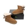 Ugg bottes à nœud unique en laine de mouton pour femmes marron