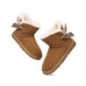 Ugg bottes à nœud unique en laine de mouton pour femmes marron