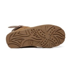 Ugg bottes à nœud unique en laine de mouton pour femmes marron