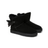 Ugg bottes à nœud unique en laine de mouton pour femmes noir