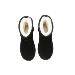 Ugg bottes agneau laine cheville Mini classique en daim Noir