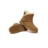 Ugg bottes en peau de mouton boucles en laine ornement cheville marron