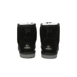 Ugg bottes agneau laine cheville Mini classique en daim Noir