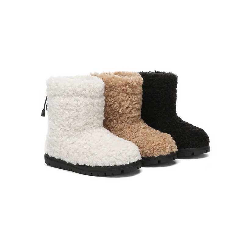 Ugg bottes enfants en peau de mouton laine pullover Peggy marron