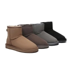 Ugg double face en peau de mouton laine cheville Mini Classic Boots Châtaigne