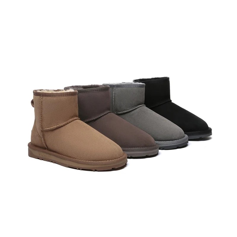 Ugg double face en peau de mouton laine cheville Mini Classic Boots Châtaigne