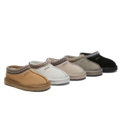 UGG Enfants pantoufles en peau de mouton laine cheville tazzy Châtaigne