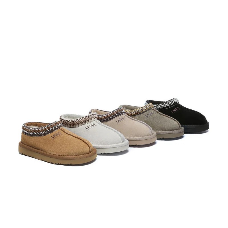 UGG Enfants pantoufles en peau de mouton laine cheville tazzy Châtaigne