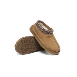 UGG Enfants pantoufles en peau de mouton laine cheville tazzy Châtaigne